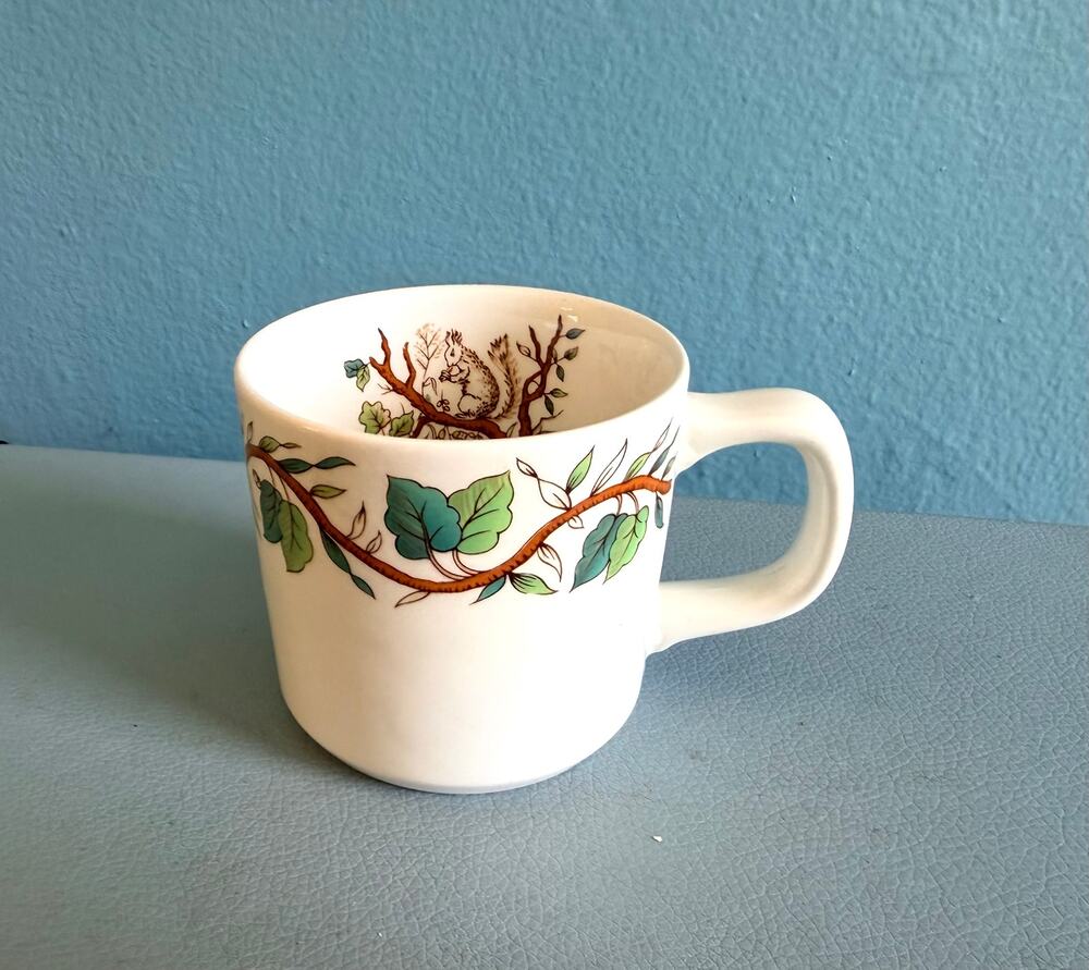 Vintage Tiffany Co Squirrel Childs Mug Porcelain Nursery Cup England